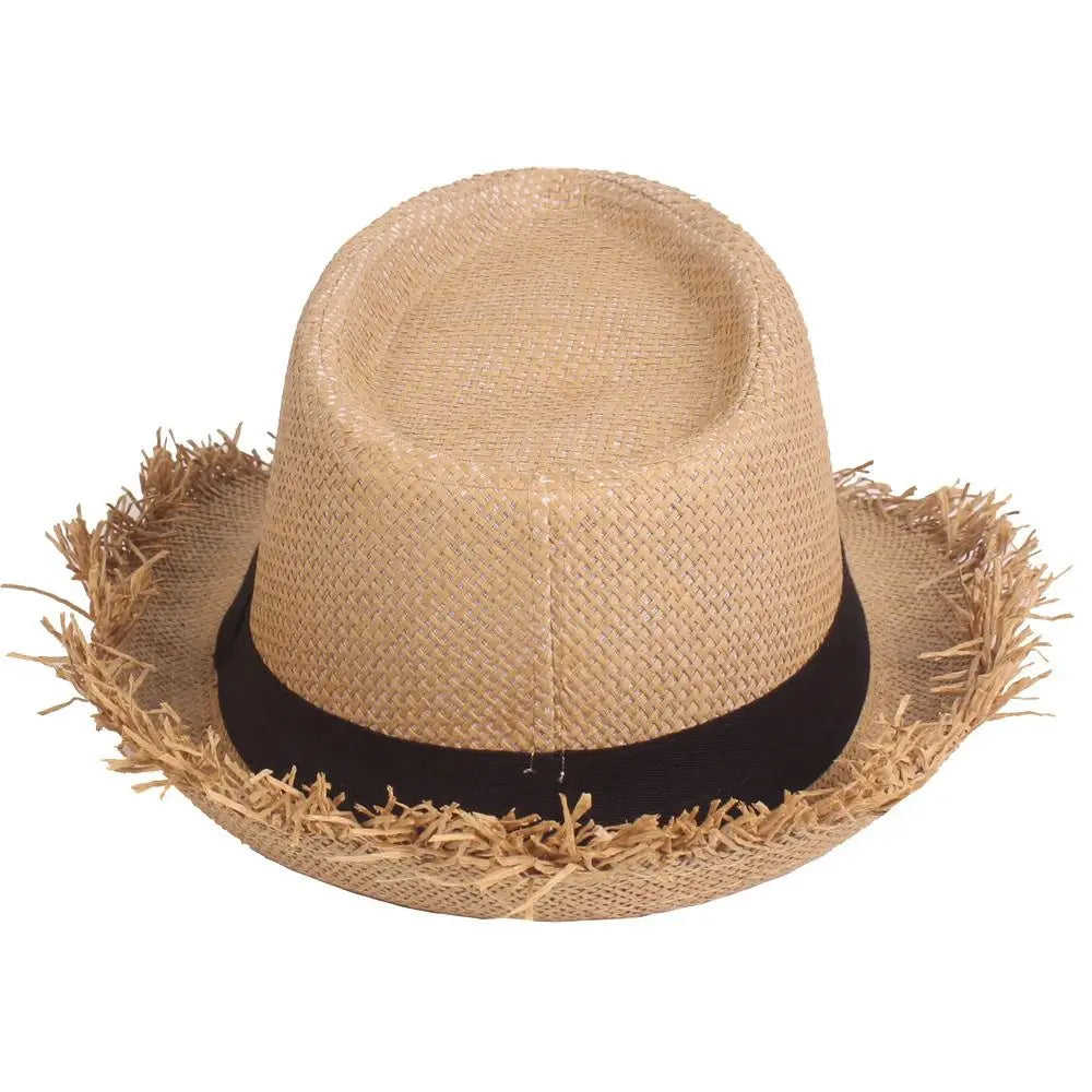 Strohhut für Damen & Herren – Atmungsaktiver Cowboy Sonnenhut mit breiter Krempe, Sommer Beach Jazz Cap Kaufschwan®