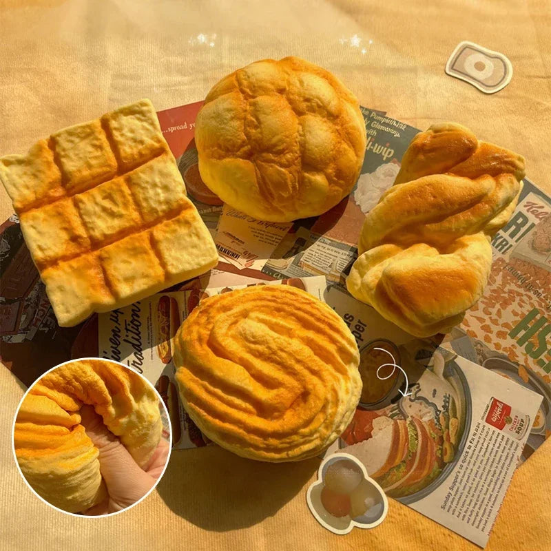 Buttertoast-Squishy – Weiches Langsam Rückfederndes Brot-Knautschspielzeug, Fidget- & Sensorikspielzeug für Entspannung, Deko & Geschenk Kaufschwan®