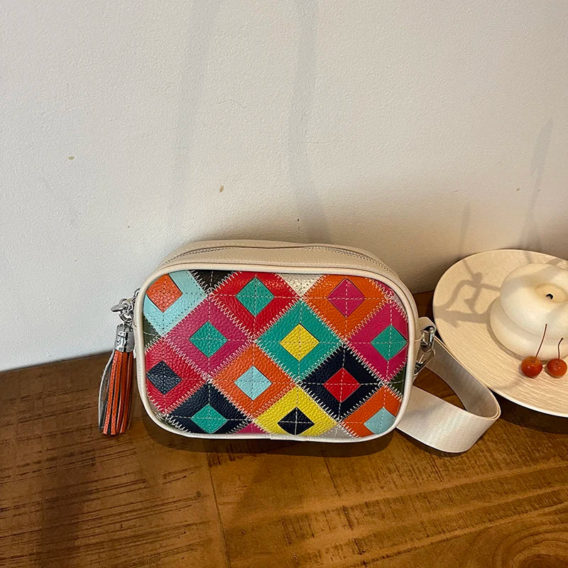 Kleine Bunte Ledertasche – Luxus Damen Handtasche, Crossbody & Schultertasche in Hochwertiger Verarbeitung
