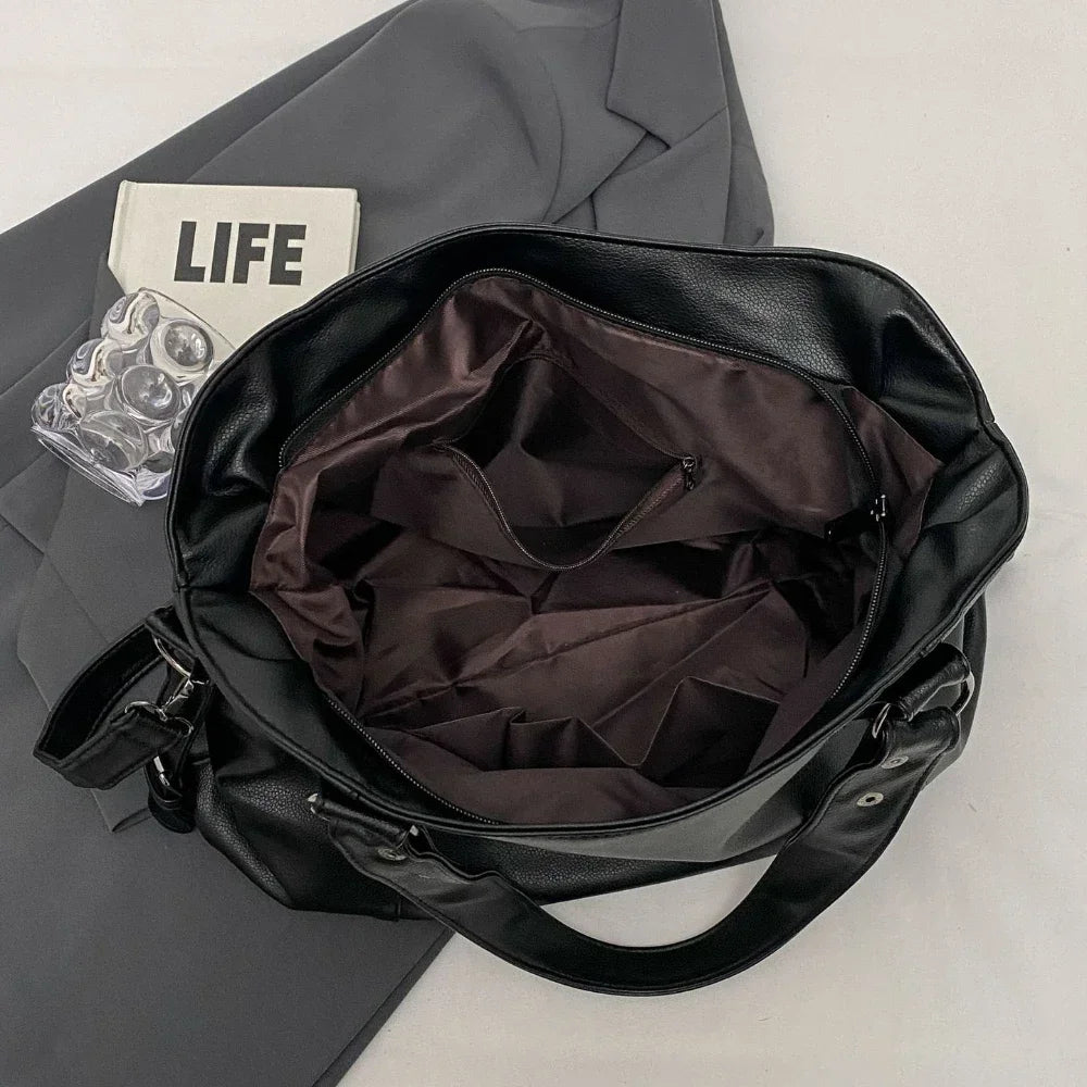 Damen Schultertasche – Hochwertige Kunstleder Handtasche mit Kontrastfarben | Weiches Innenfach & Reißverschluss Kaufschwan®