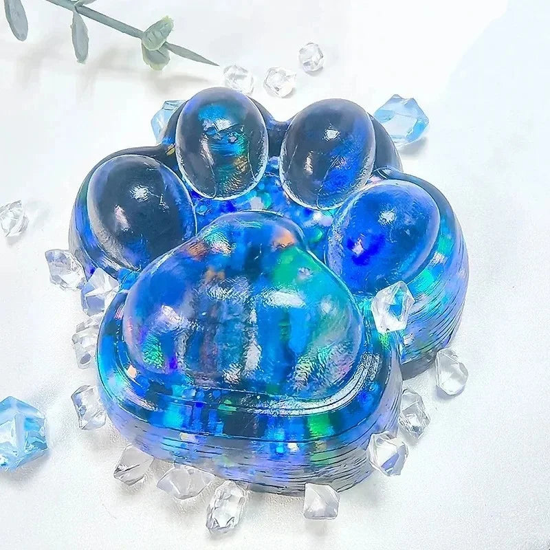 Squishy Katzenpfote – Klebriges Weiches Knautsch-, Fidget- & Sensorikspielzeug für Kinder und Erwachsene, Partygeschenk & Mitgebsel Kaufschwan® Blau