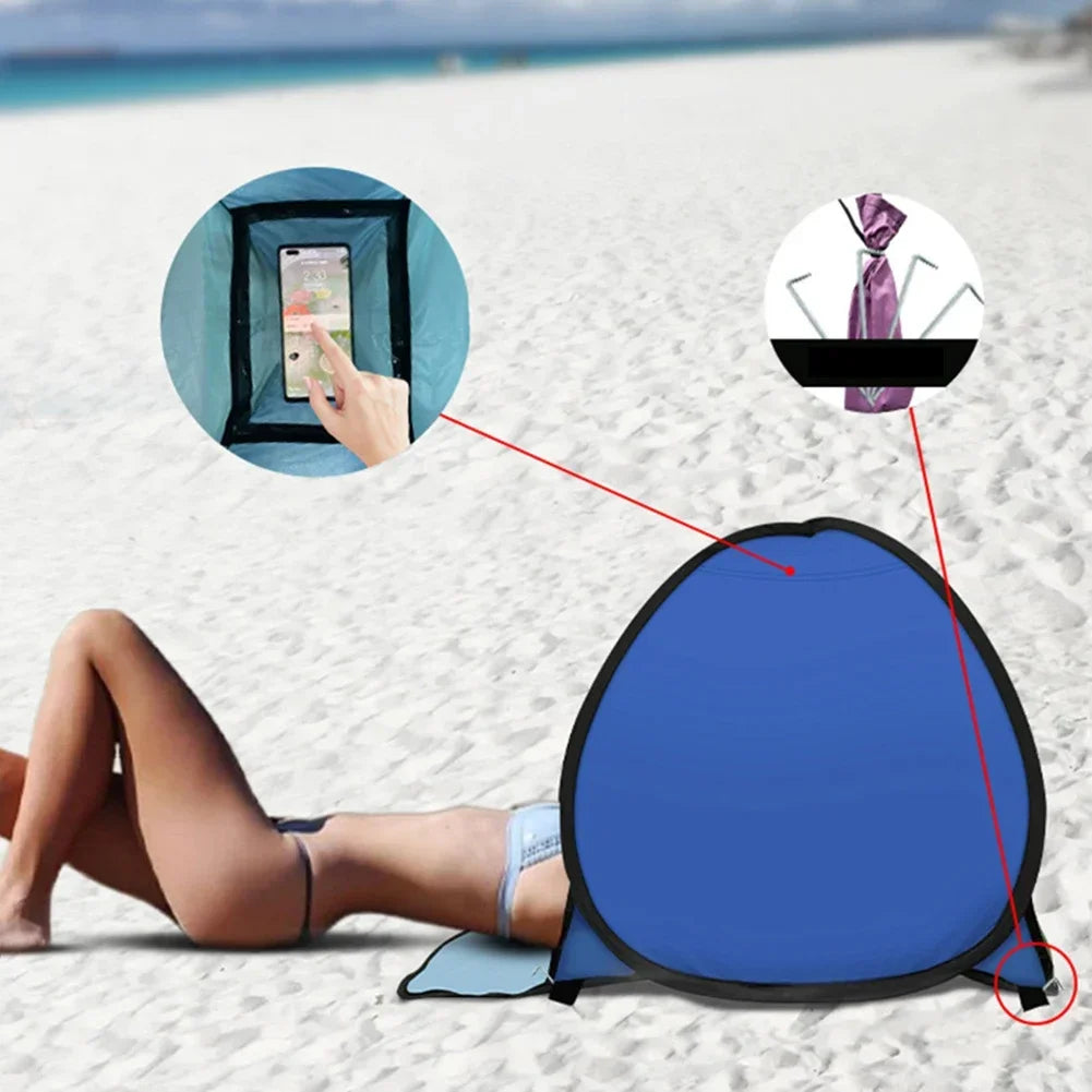 Tragbares Mini Sonnenschutz Zelt – Outdoor Kopfzelt Strand Sonnenschutz Wind- & Sandfest Pop-Up Sonnenblende Kaufschwan®