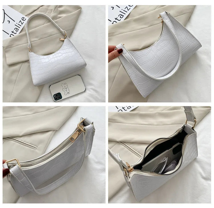 Kleine Retro Leder Shopping Tasche – Modische Einfarbige Ketten Schultertasche | Damen Handtasche Casual Kaufschwan®