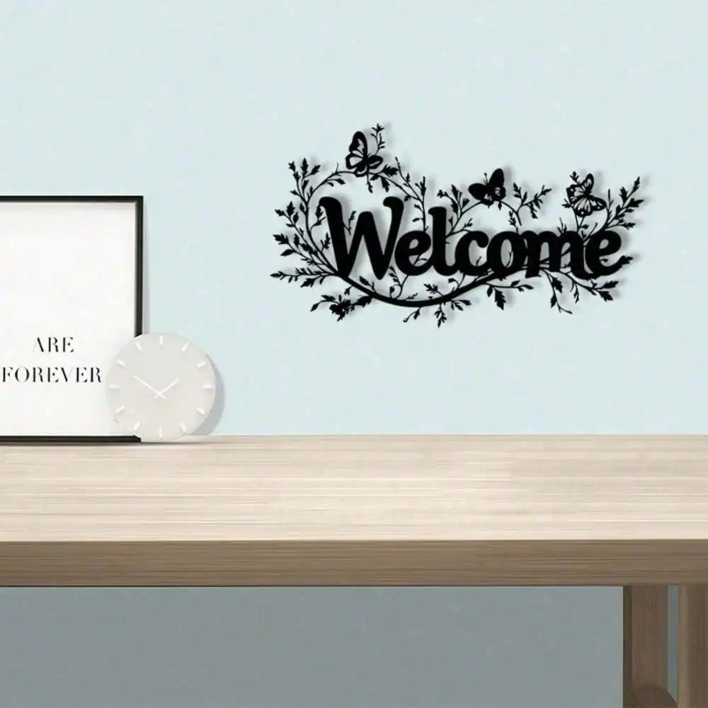 Blumen Welcome Metall Wanddeko – Modernes Rostfreies Weihnachts Dekor Kaufschwan®