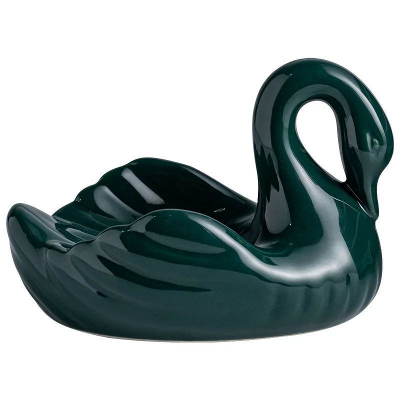 Schwan Keramik Seifenschale mit Ablauflöchern – Seifenhalter ohne Wasseransammlung, Badezimmerzubehör Kaufschwan® Schwarz