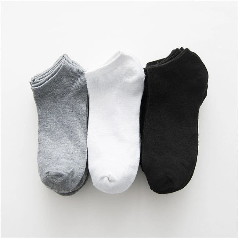 5 Paare Herren Schwarze Bootssocken | Einfarbig Atmungsaktiv Bequem Hochwertige Knöchelsocken Kaufschwan®