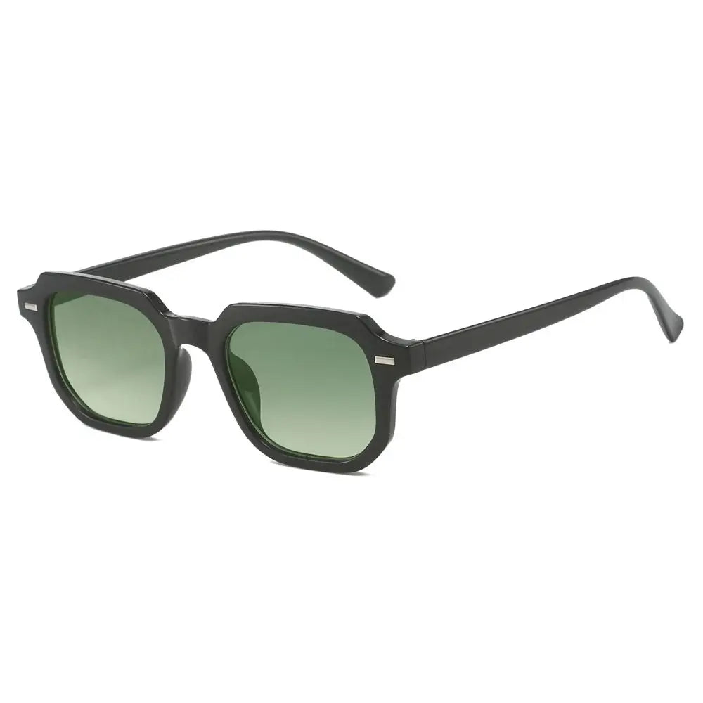 Retro-Sonnenbrille mit Vieleckigem Rahmen – Runde Sonnenbrille mit Nieten, Gestreiften Bügeln und UV400-Schutz zum Autofahren und für Freizeitaktivitäten Kaufschwan® Design 1