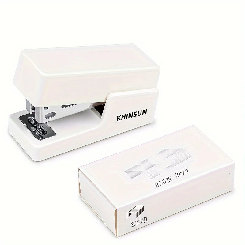 Mini Hefter Set mit 24/6 Klammern – Buntes Büro- & Schulbedarf Hefter-Set Kaufschwan® Weißes Set