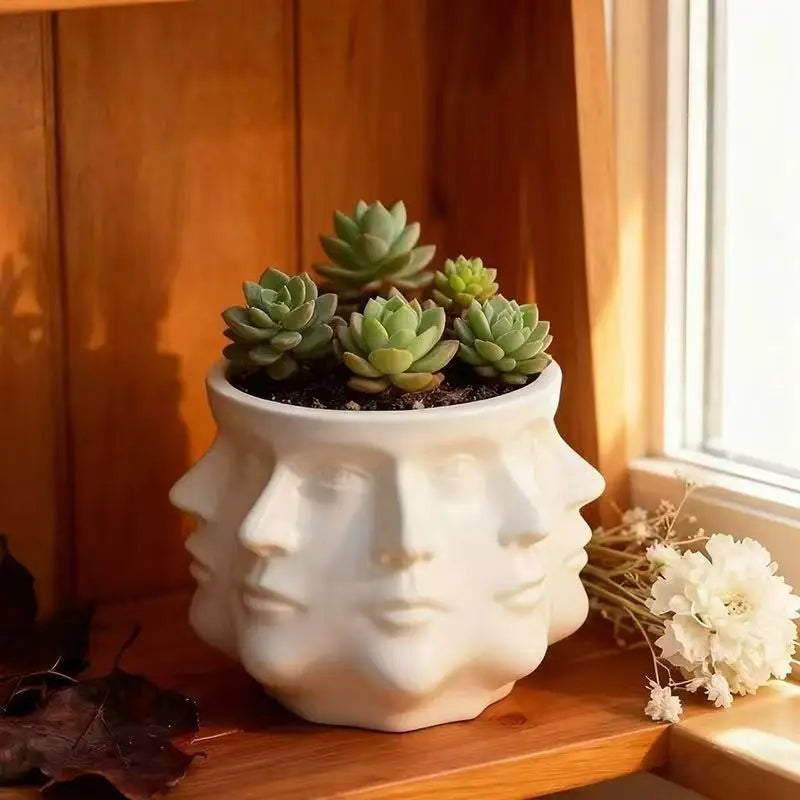 Abstrakter Facettierter Blumentopf – Kreativer Sukkulenten Pflanztopf | Innen-, Balkon- & Garten Dekoration Kaufschwan®