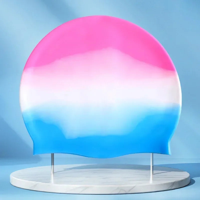 Silikon Schwimmkappe – Wasserdicht & Elastisch | Badehaube für Lange Haare | Unisex Schutzkappe für Schwimmbad & Training