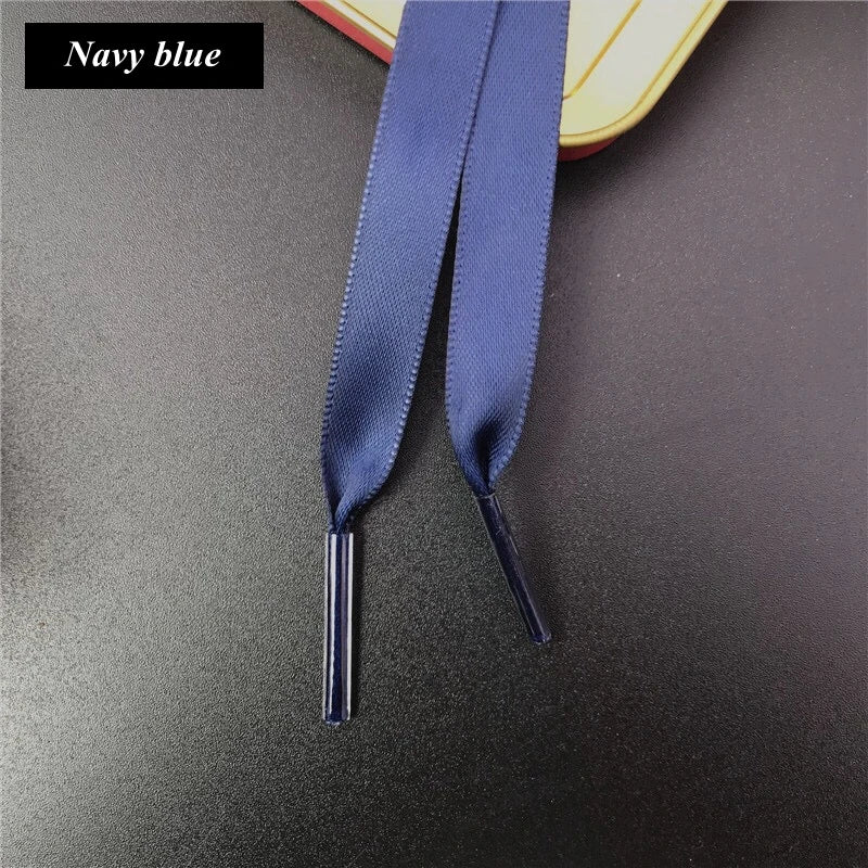 Satin Schnürsenkel aus Seidenband – Flache Modische Laces für Damen Sneaker & Stiefel | Elegante Schuhbänder in 80/100/120/150cm Kaufschwan®
