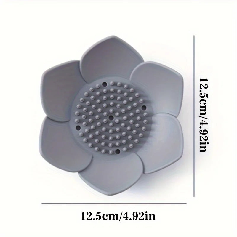 Lotus Silikon Seifenhalter – Rutschfeste Seifenschale mit Abfluss für Badezimmer Kaufschwan®