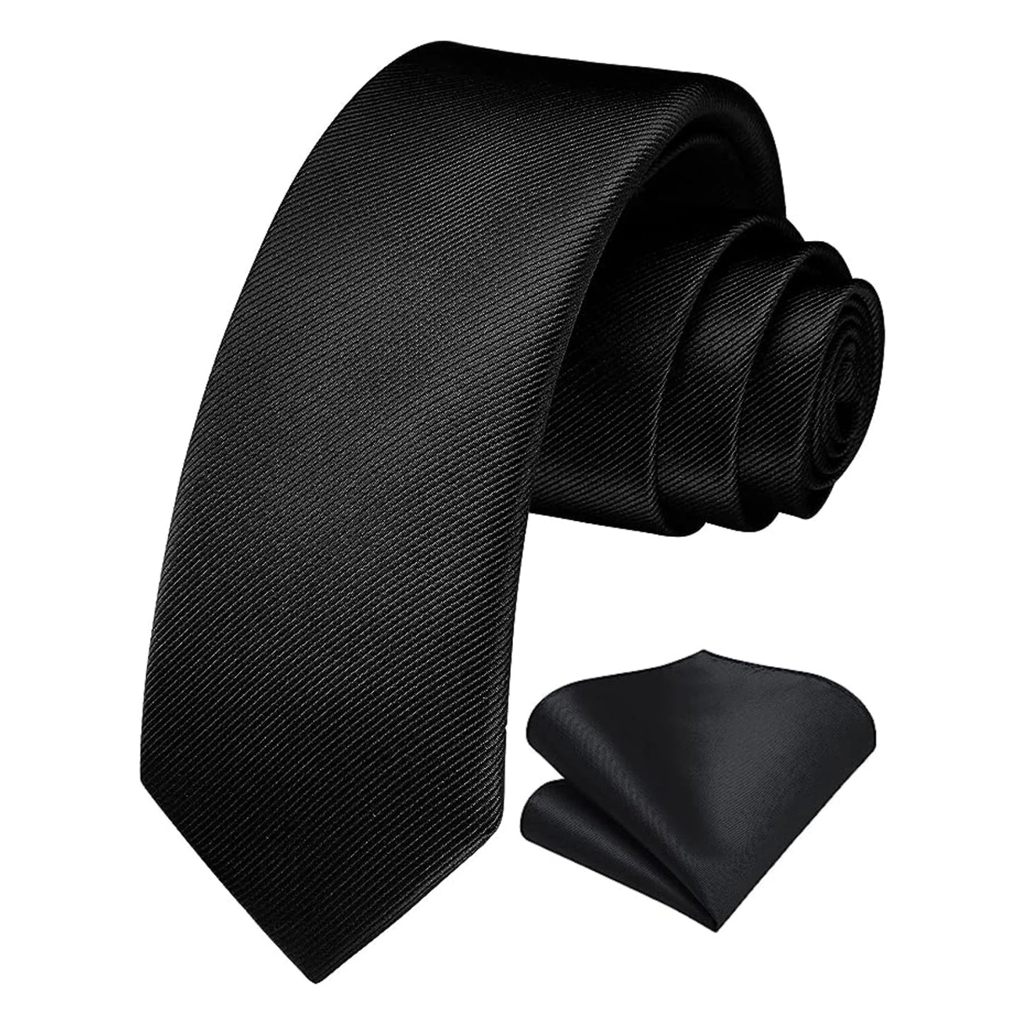 Herren Seidenkrawatten-Set – 6 cm Schmale Krawatte mit Passendem Einstecktuch | Elegantes Geschenk für Hochzeit, Business & Formelle Anlässe Kaufschwan®