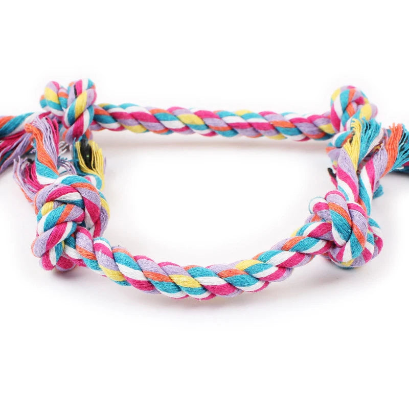 Doppel Knoten Baumwoll Seilspielzeug – Bissfestes Kauspielzeug für Hunde und Katzen Kaufschwan®
