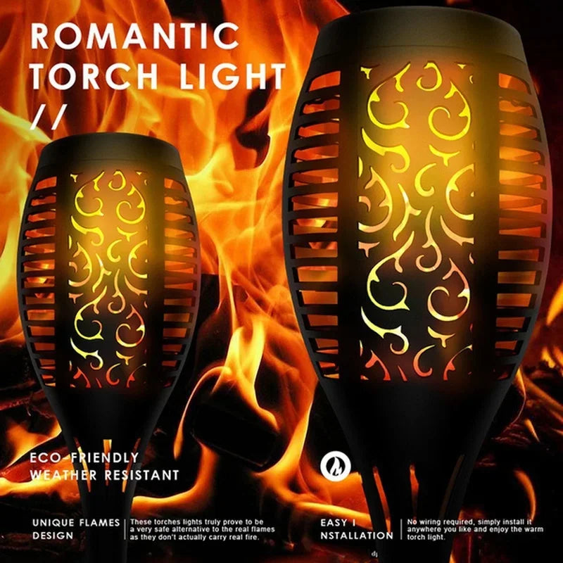 1/2/4/6/8/10 Stück Solar Flammen Fackellichter – Flackernde wasserdichte Gartenbeleuchtung für Rasen, Wege, Hof & Terrasse Kaufschwan®