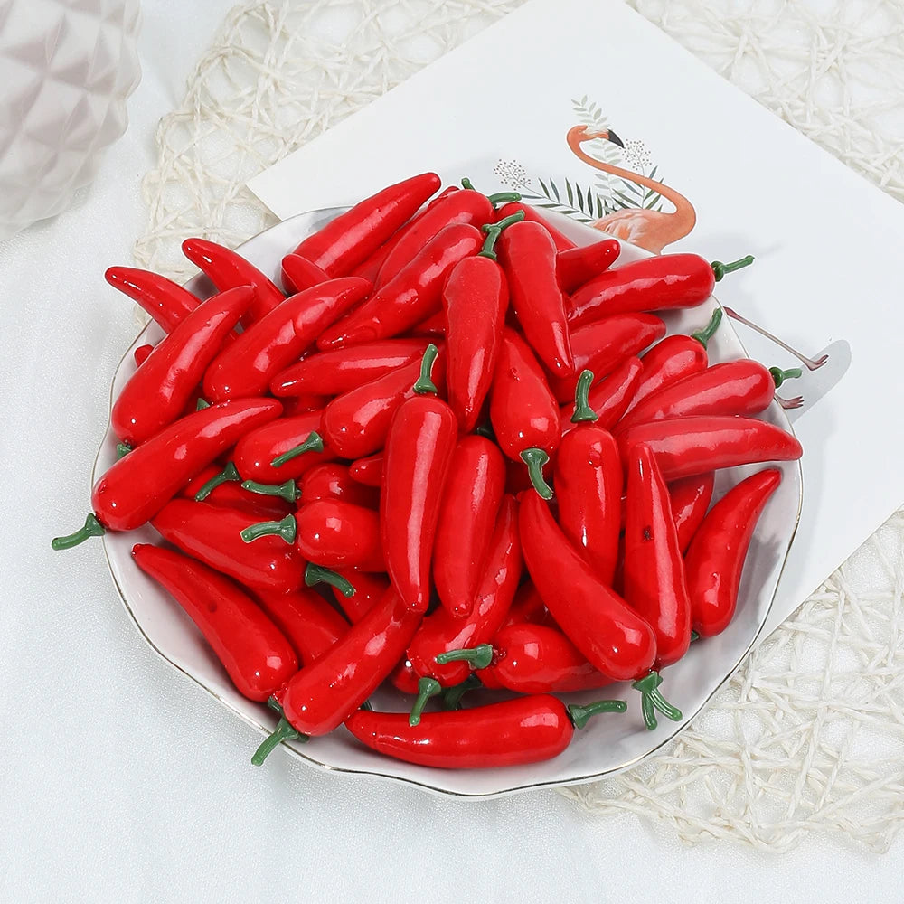 10 / 20 Stück Künstliche Schaumstoff Früchte & Gemüse – Apfel, Birne, Pfirsich & Banane Dekoration für Weihnachten & Hochzeit Kaufschwan® Rote Paprika 2 10 Stück