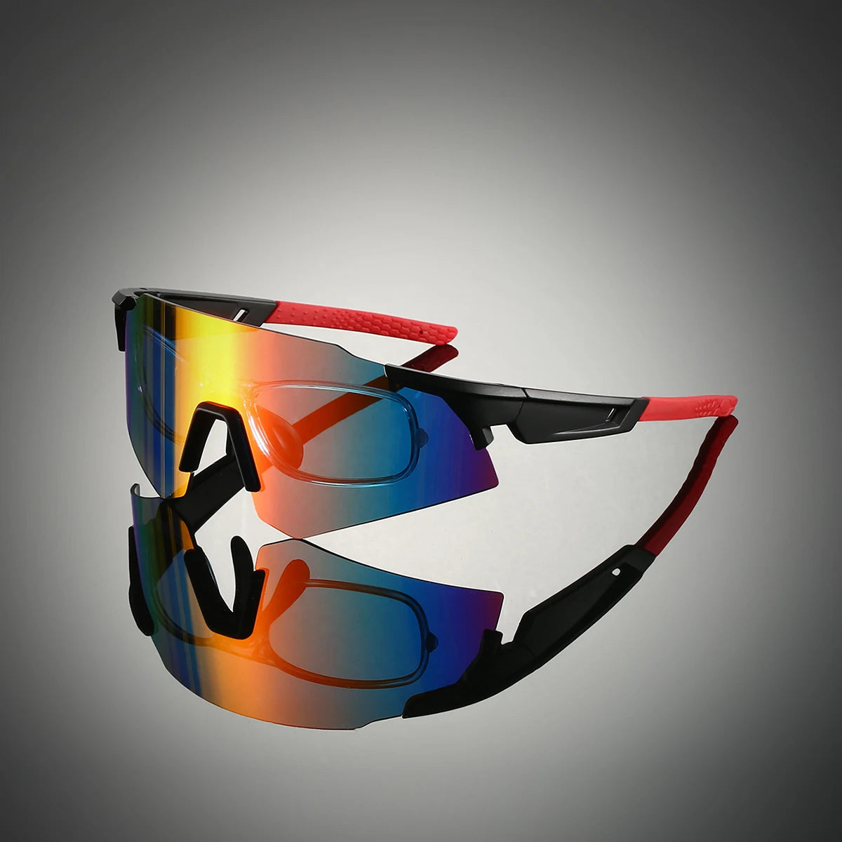 Übergroße Sportbrille/Skibrille – Modische Outdoor Sonnenbrille für Damen & Herren | Trendige Spiegelbrille mit UV400 Schutz für Radfahren & Freizeit Kaufschwan®