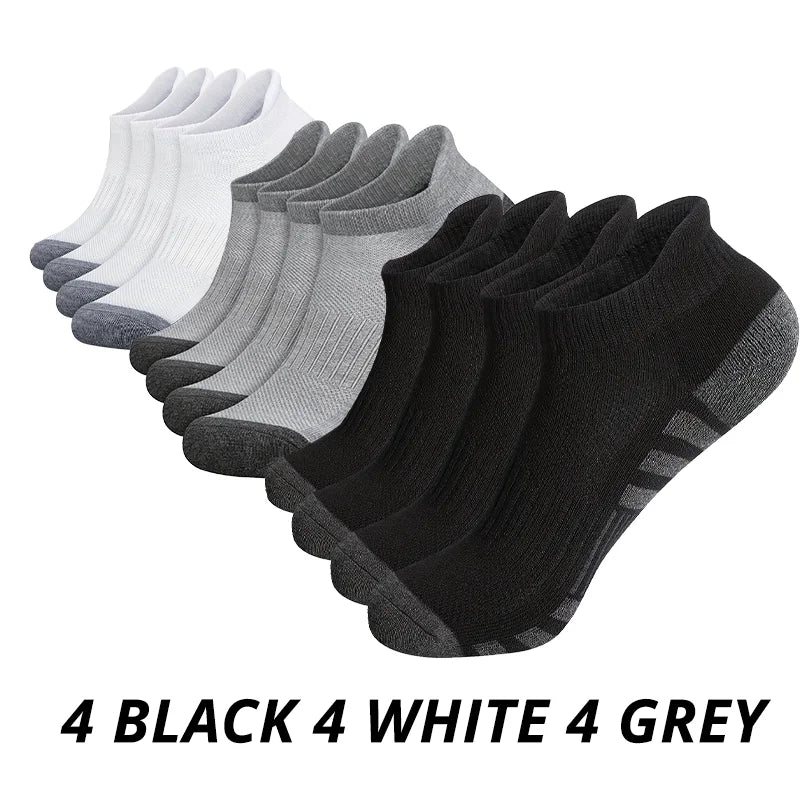 12 Paare Herren Mesh Atmungsaktive Sportsocken | Ganzjahres Einfarbige Kurzsocken Kaufschwan® 12 Paare gemischte Farben Einheitsgröße