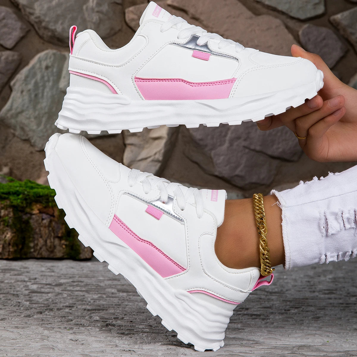 Damen Schnür-Sneaker – Bequeme Outdoor Lauf- & Walkingschuhe | Atmungsaktive Freizeitschuhe in Übergrößen Kaufschwan®
