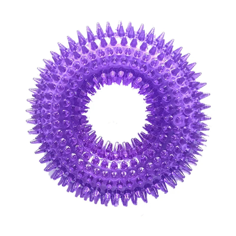 Donut Hundespielzeug – Quietschendes Kauspielzeug für Kleine und Mittelgroße Hunde Kaufschwan® Lila S-10cm