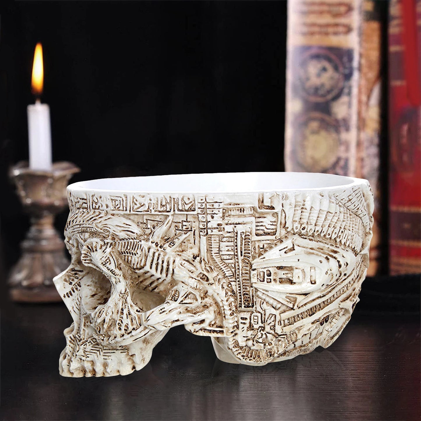 Totenkopf Blumentopf – Multifunktionaler Gothic Skelett Pflanztopf | Halloween Schädel Dekoration für Zuhause Kaufschwan®