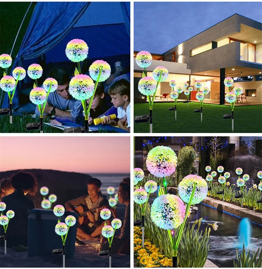 Solar LED Außenleuchten 3-Kopf Löwenzahn Design – IP65 Wasserdichte Garten-, Terrasse- & Wegbeleuchtung Kaufschwan®