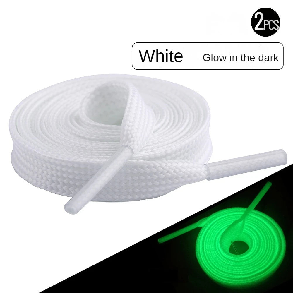 Leuchtende Schnürsenkel – Im Dunkeln Leuchtende Bunte Laces | 100/120/160cm Schnürsenkel für Kinder, Sneaker & Party Accessoires Kaufschwan® Weiß 100cm