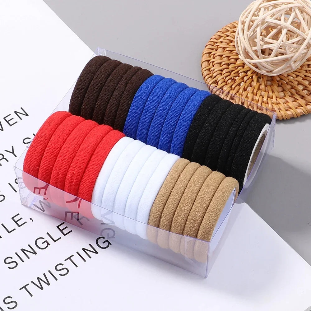 30 Stück Elastische Haargummis Damen & Mädchen | Bunte Nylon-Haargummis & Scrunchies | Zopfgummis Haaraccessoires Kinder Kaufschwan® 30er Set 1