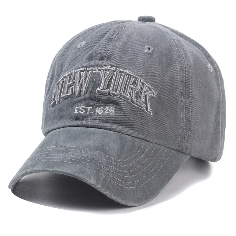 2025 New York Washed Cotton Cap | Herren & Damen Snapback Baseballkappe | Sonnenschutz Dad Hat | Outdoor Freizeitkappe Kaufschwan®