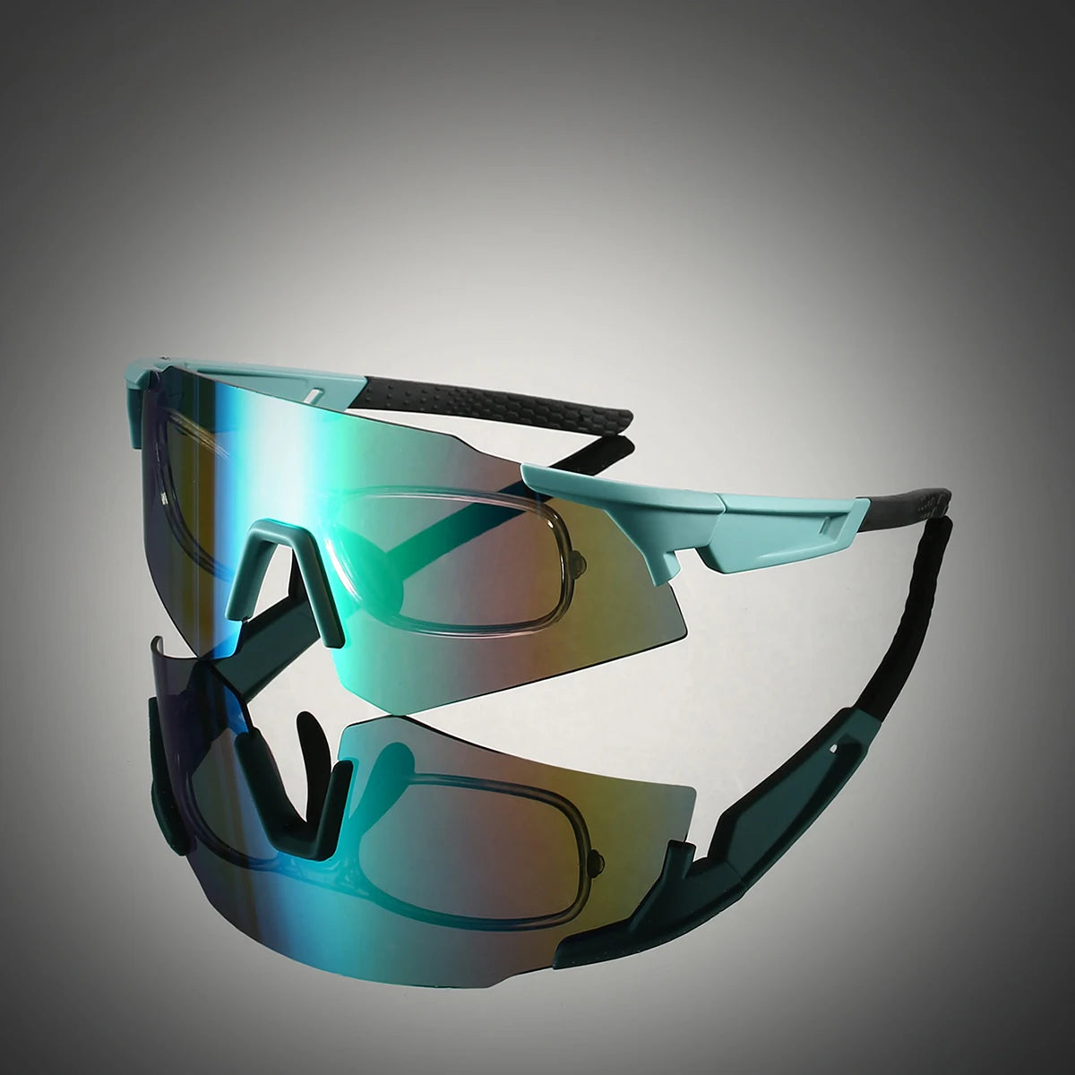 Übergroße Sportbrille/Skibrille – Modische Outdoor Sonnenbrille für Damen & Herren | Trendige Spiegelbrille mit UV400 Schutz für Radfahren & Freizeit Kaufschwan®