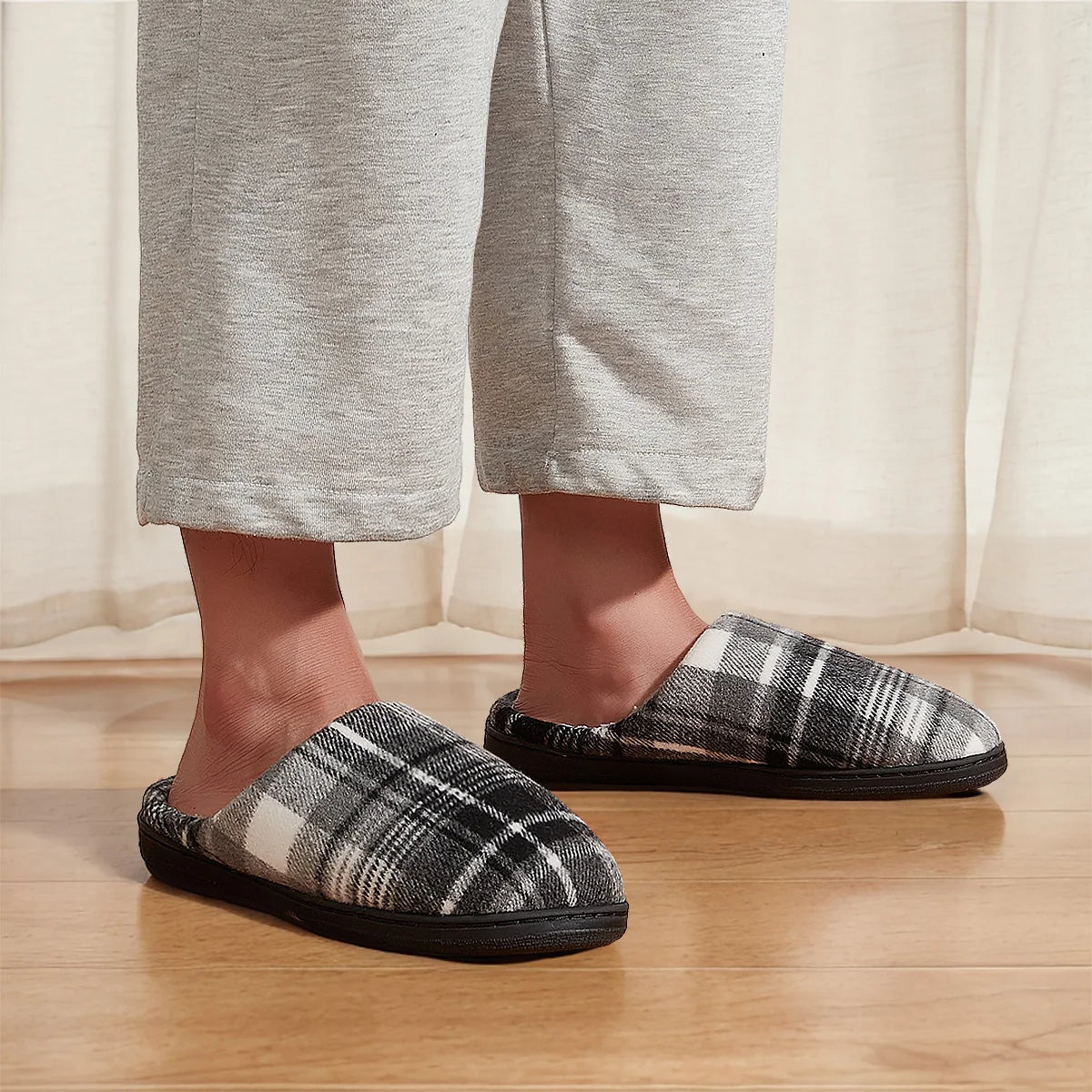 Herren Plüsch Hausschuhe | Bequeme Memory Foam Schuhe | Winter Warm & Weich Schlafzimmer Hausschuhe Kaufschwan®