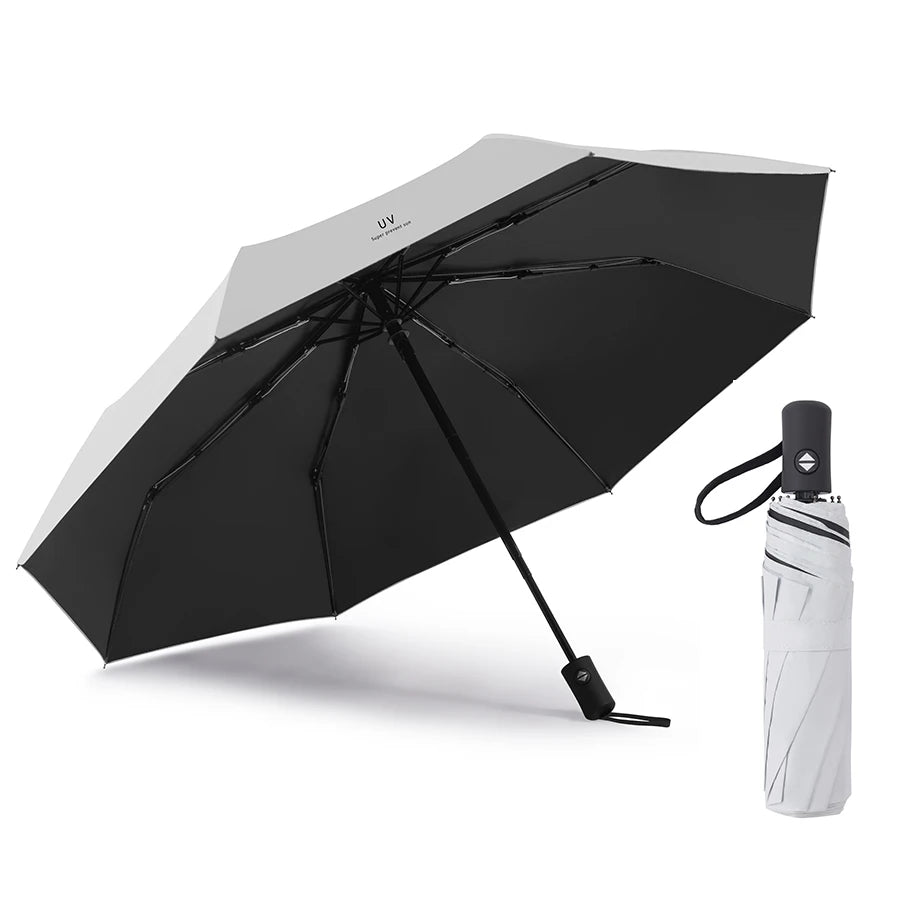 Reise-Regenschirm mit 8 Streben – Winddichter Multi-Color Sonnen- & Regenschirm mit Automatischem Öffnen/Schließen