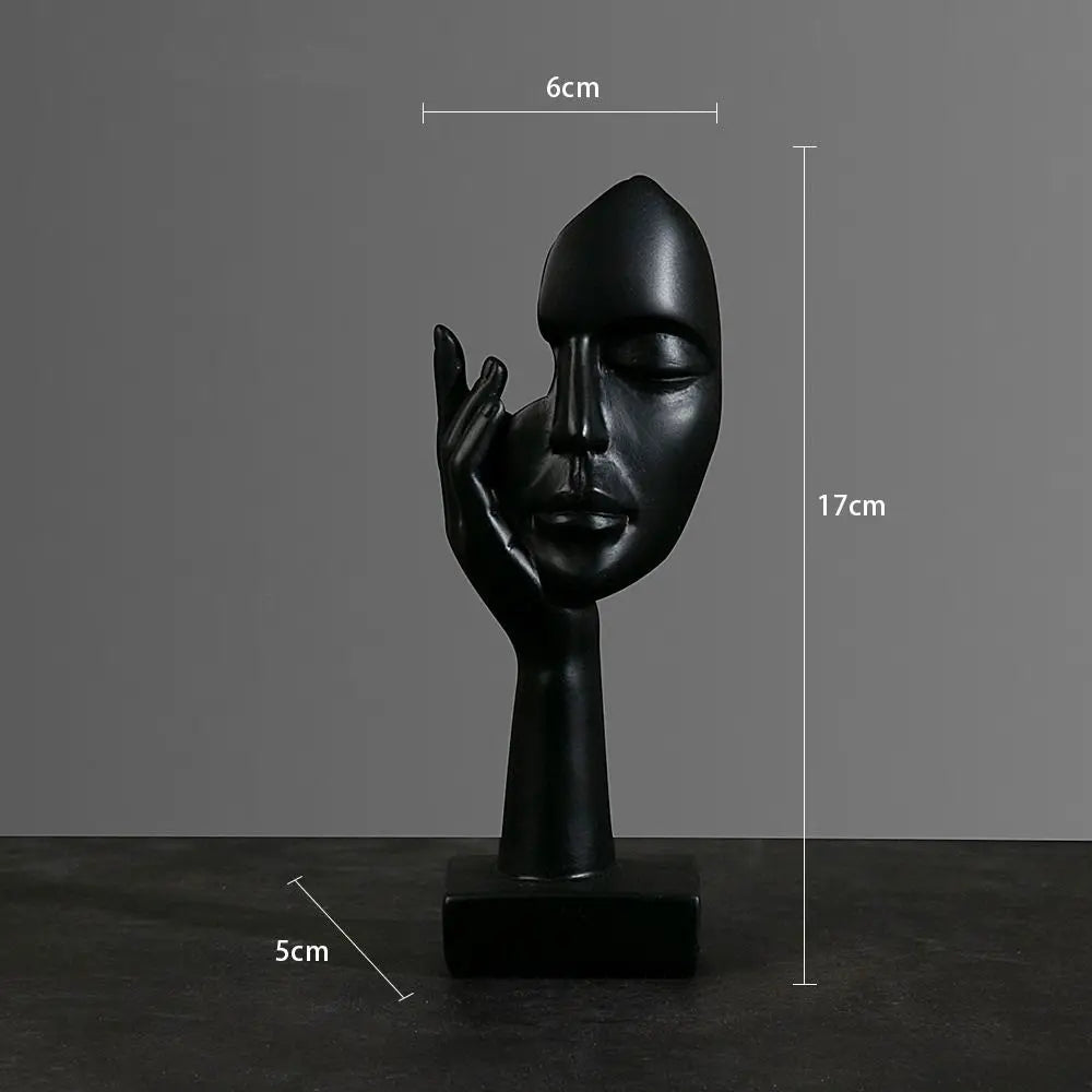 Abstrakte Resin Gesichtsstatue – Nordische Desktop Skulptur im Light-Luxury-Stil für Büro und Zuhause Kaufschwan®