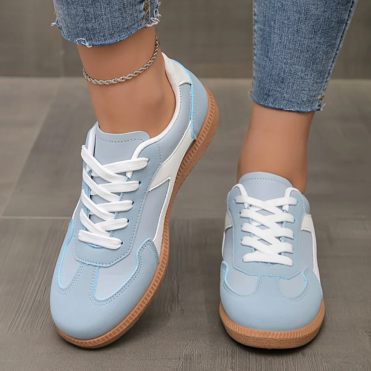 Atmungsaktive Damen Sneaker – Modische Vulcanized Schuhe | Bequeme Walkingschuhe für Frauen Kaufschwan® HIMMELBLAU 36
