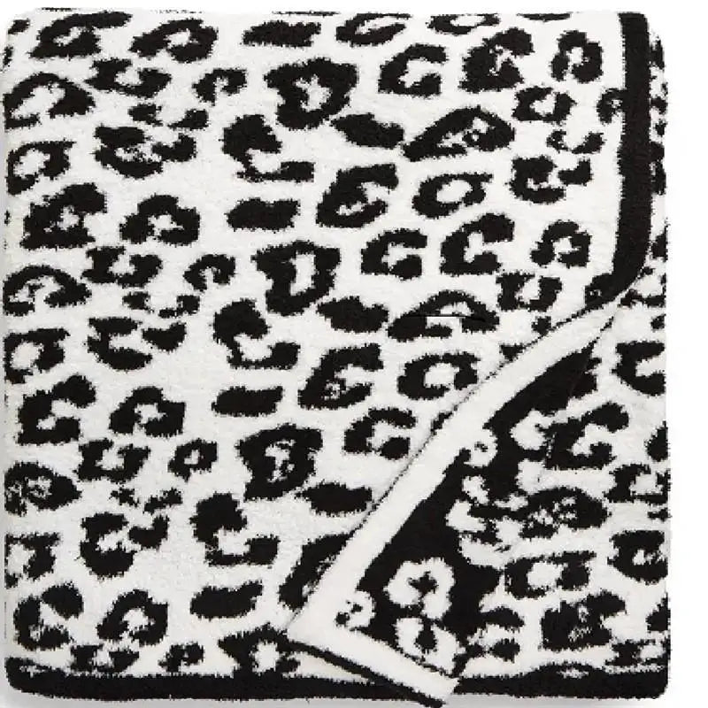 Superweiche Leopardendruck Gestrickte Fleece-Decke – Warme, leichte Sofa-Nickerchen-Decke Kaufschwan®