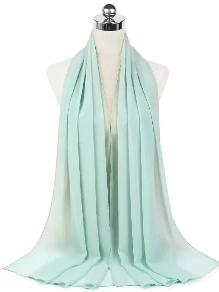 Damen Hijab aus Chiffon – Sofort Tragbares Kopftuch | Einfarbiger Instant Hijab Schal, Arabischer Wrap & Islamischer Schal Kaufschwan® Mintgrün 2