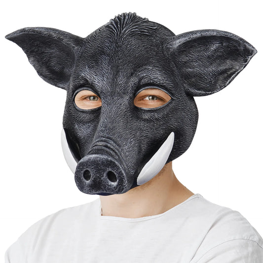 Eber Maske Schwein Halbgesichtsmaske – Gruselige Tier Kopfmaske für Party, Bühne & Halloween Kostüm Kaufschwan®