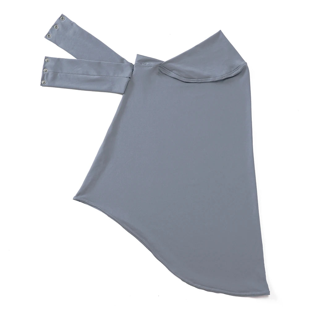 Schnellverschluss Hijab – Premium Jersey Schal mit Bändern & Knöpfen | Vollbedeckende Unterhaube Turban für Muslimische Frauen Kaufschwan® Grau
