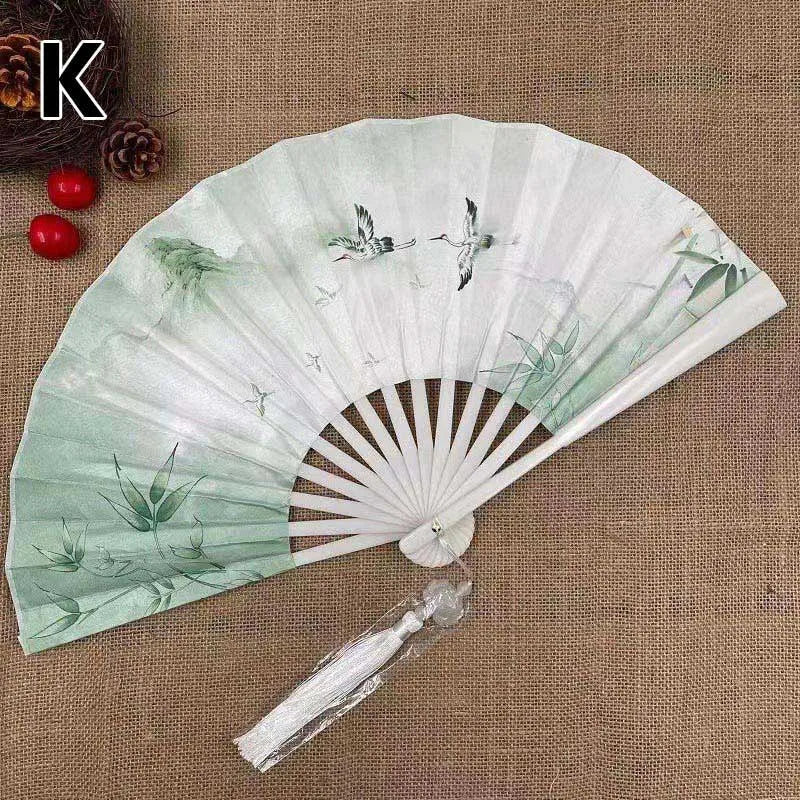 Retro Drachen Faltfächer | Beidseitiger Seidenstoff Handfächer | 8-Zoll Tragbarer Chinesischer Hanfu Fächer für Damen & Herren