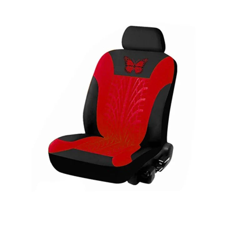 Universelles Autositzbezüge-Set – Vollständiges Set mit eleganter Schmetterlingsstickerei für Auto, SUV, Van & LKW Kaufschwan® Rot (1 Sitz)