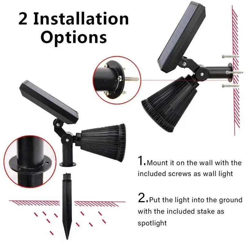 9 LEDs Solar-Strahler – IP65 Wasserdicht, Helligkeit Einstellbar, Außenbeleuchtung für Garten, Hof, Einfahrt & Terrasse Kaufschwan®
