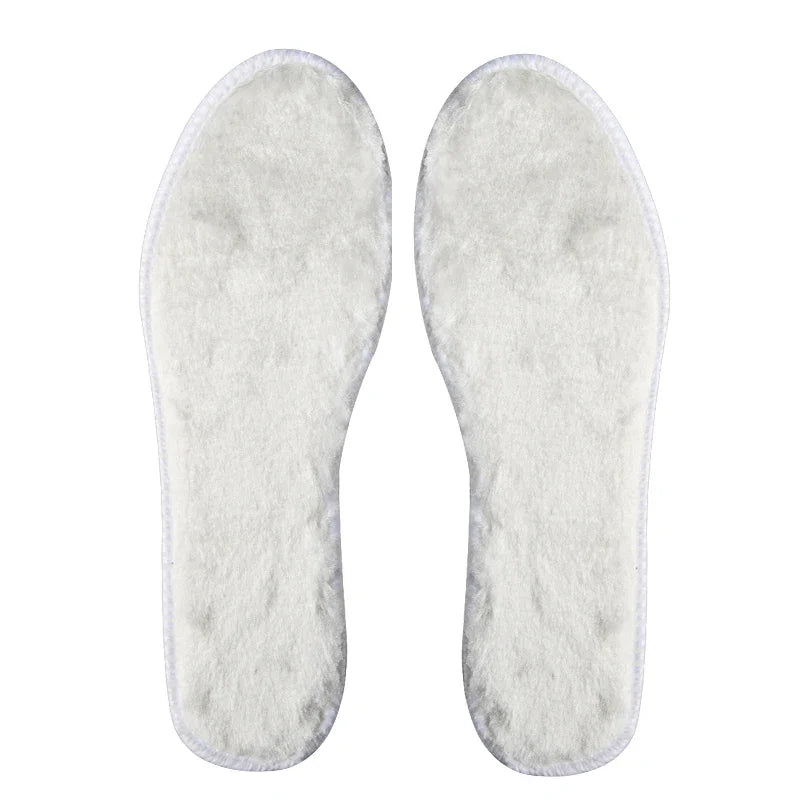 Warme Einlegesohlen – Dicke Kunstfell Plüschsohlen | Unisex Winter Thermo Einlagen Kaufschwan® Weiß 35 (225mm)