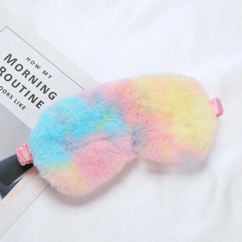 Plüsch Schlafmaske | Weiche & Niedliche Love-Cloud Augenbinde | Bequeme Augenabdeckung für Nickerchen, Reisen & Entspannung Kaufschwan® Bunt 20x10cm