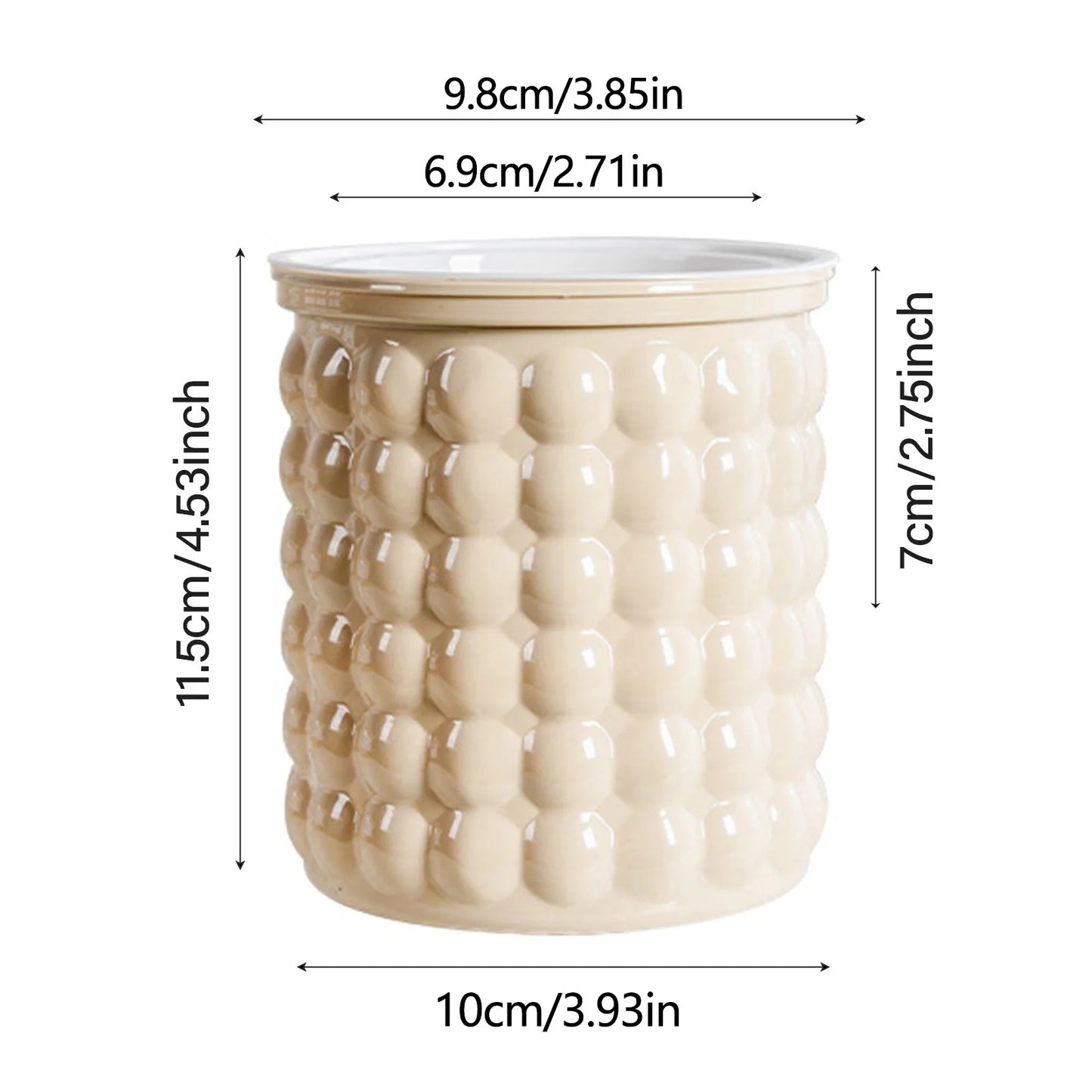 Selbstbewässernder Blumentopf aus Kunststoff – Doppellagiger Pflanztopf mit Wasserspeicher Kaufschwan® Beige