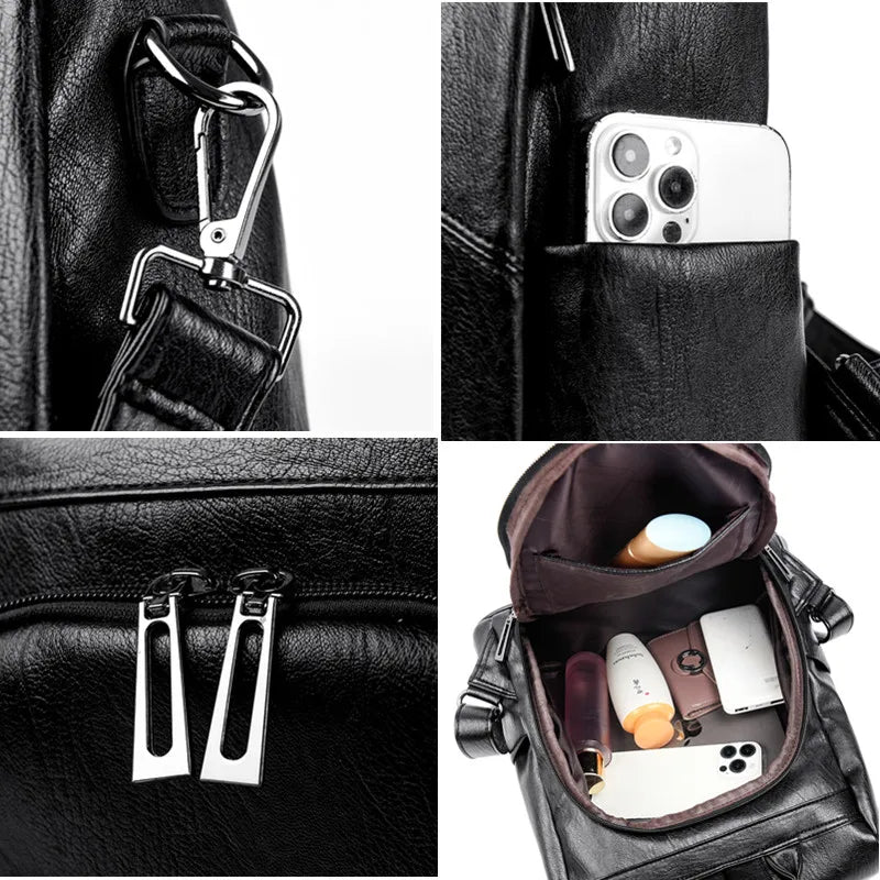 Leder Rucksack | Damen Vintage Schultertasche | Hochkapazitiver Reise- & Schulrucksack Kaufschwan®