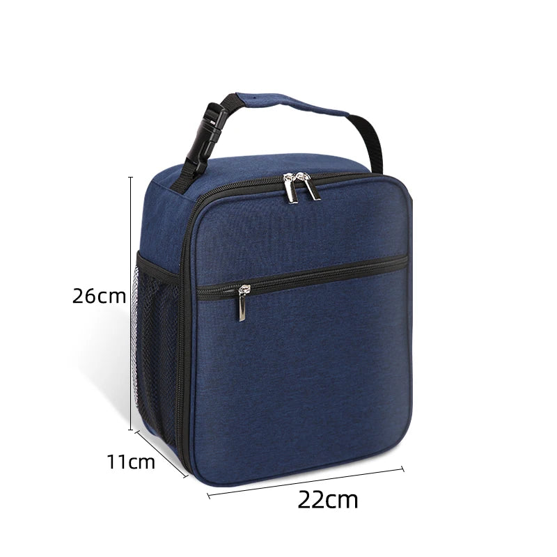 Tragbare Isolierte Lunchbox Tasche mit Großem Fassungsvermögen – Wiederverwendbare Kühltasche für Damen & Herren | Wasserdichtes Oxford-Gewebe Kaufschwan® Marineblau