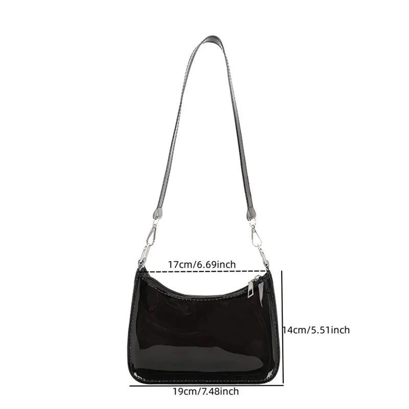 Transparente Jelly Umhängetasche – Kleine Zipper Underarm Tasche & Modische Handtasche für Damen Kaufschwan®