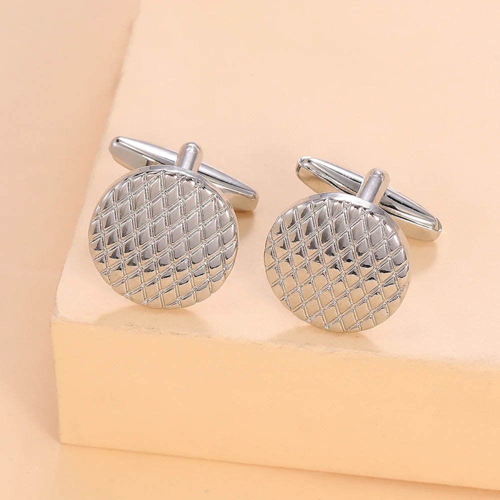 Herren Manschettenknöpfe mit Fischschuppen Muster – Hochwertiges Runddesign | Elegante Metall Ärmelknöpfe für Anzug, Hemd & Smoking Kaufschwan®