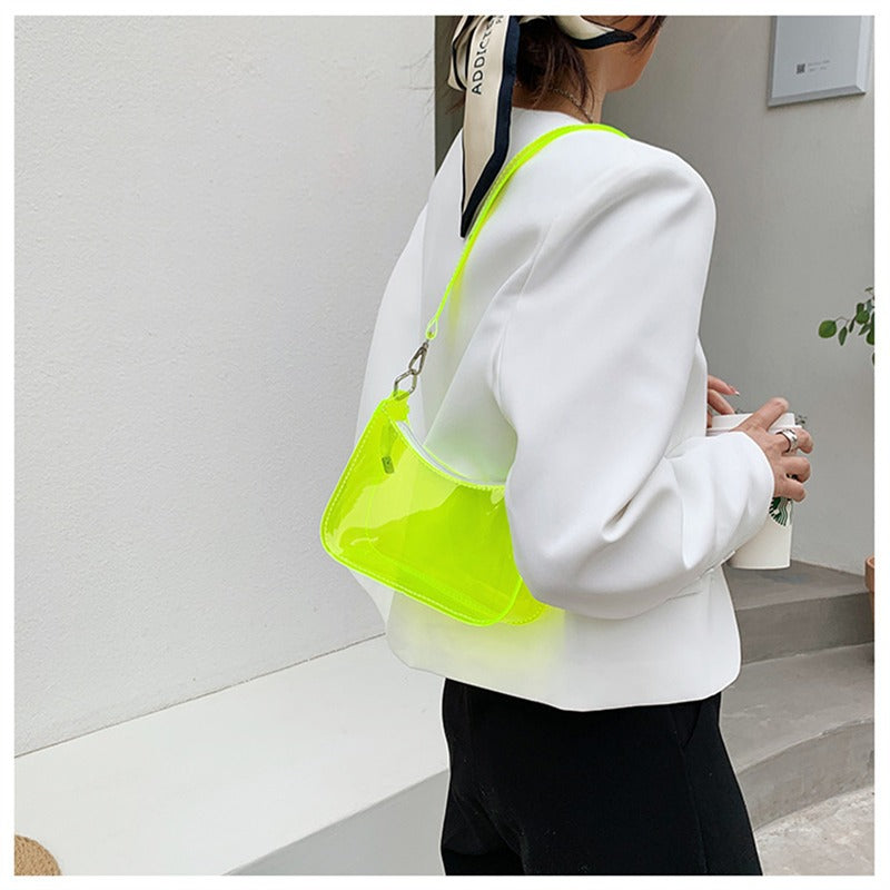 Transparente Jelly Umhängetasche – Kleine Zipper Underarm Tasche & Modische Handtasche für Damen Kaufschwan®