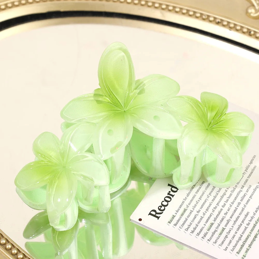 Blumen-Haarklammer – Retro Bunter Haar-Clip Kaufschwan® Grün